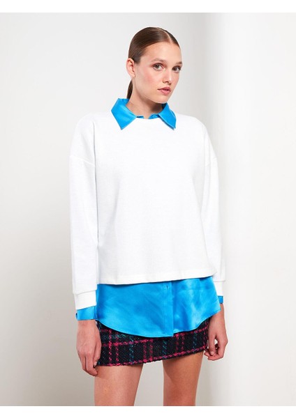 Bisiklet Yaka Düz Uzun Kollu Kadın Sweatshirt (W2) fiyatları