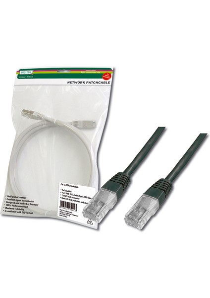 Cat-5e Utp Patch Kablosu, 3 Metre, Awg 26/7, Siyah Renk, 3p Sertifikalı