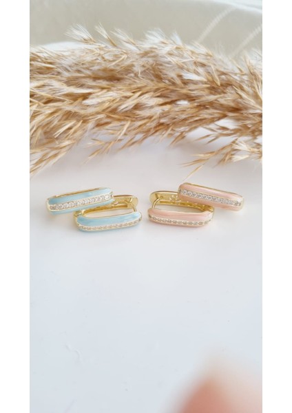 Vıp Seri Mineli ve Taşlı Gold Küpe