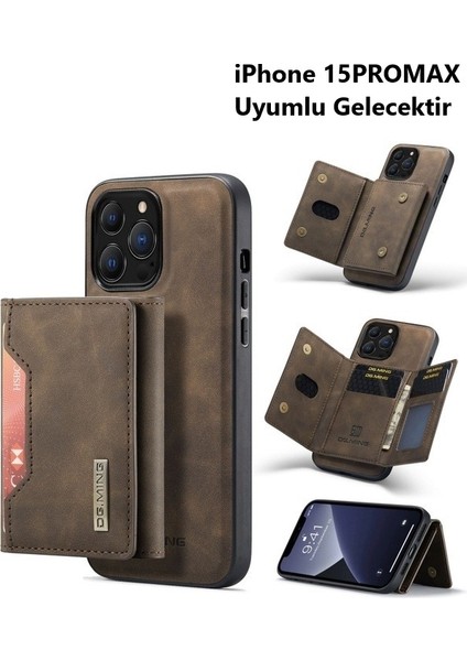 iPhone 15PROMAX Dg Mıng 2 Parça Ayrılabilir Güçlü Manyetik Cüzdanlı Kılıf
