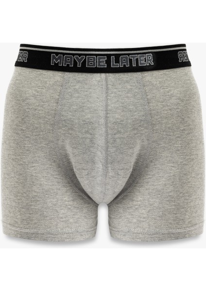 Yeni Sezon Lastik Detaylı Pamuklu 3'lü Boxer Seti