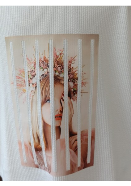 Kız Çocuk Dijital Baskılı Kaşkorse Kumaş Beyaz Bluz fiyatları