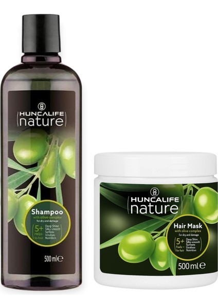 Nature Zeytinyağlı Şampuan 500 ml + Hl Nature Zeytinyağlı Saç Maskesi 500 ml