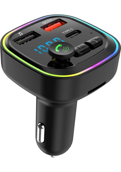 Araç Bluetooth Fm Transmitter Cihazı Rgb 2 USB 1 Pd Oto Çakmaklık Şarj Aleti Müzik Kiti modelleri