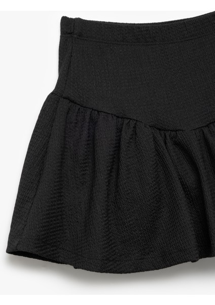 Yeni Sezon Beli Lastikli Dokulu Volanlı Şort Etek modelleri