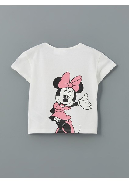 Yeni Sezon Minnie Mouse Baskili Kiz Bebek Sortlu Pijama Takimi - S5FL05Z1