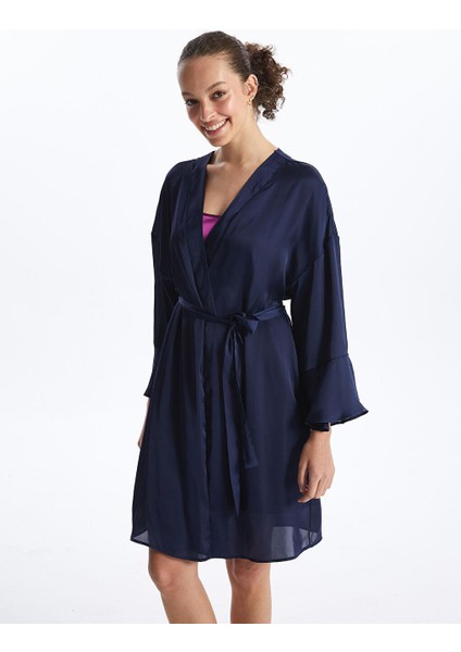 Şal Yaka Düz Saten Kadın Sabahlık (S4)
