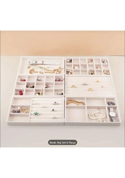 Şık Kadife 6 Parça Çekmece Içi Takı Organizer