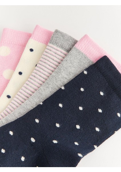 Puantiyeli Kız Çocuk Soket Çorap 5'li (W3) modelleri
