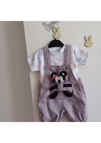 Kız Çocuk Kız Bebek Minnie Mouse Oyuncak Salopet Takım