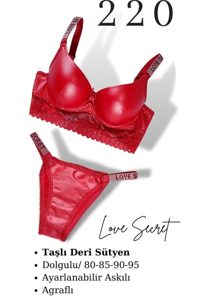 Murayskadın 2 Li Taşlı Deri Sütyen Takım fiyatları