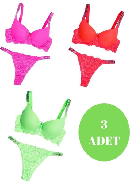 Murays Kadın 3lü Taşlı Mikro Sütyen Takım