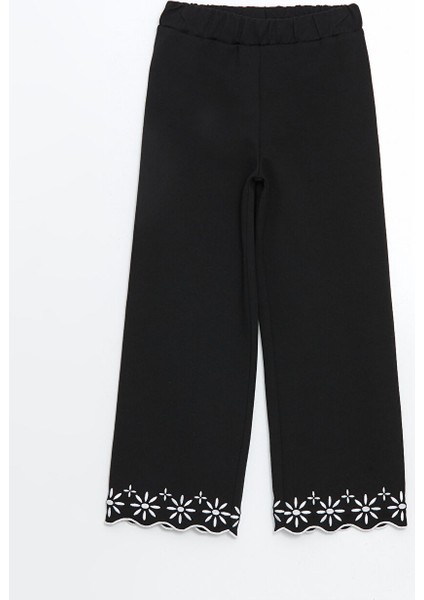 Yeni Sezon Beli Lastikli Cicekli Kiz Cocuk Pantolon - S57152Z4