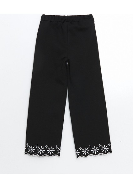 Yeni Sezon Beli Lastikli Cicekli Kiz Cocuk Pantolon - S57152Z4