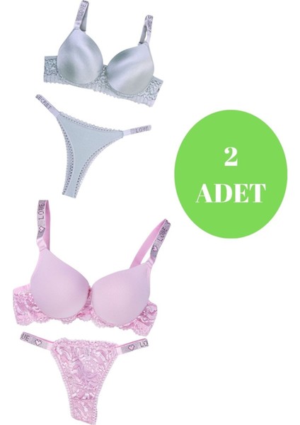 Murays Kadın 2 Li Taşlı Sütyen Takım
