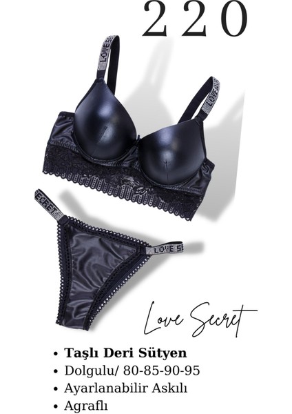 Murayskadın 2 Li Taşlı Deri Sütyen Takım modelleri