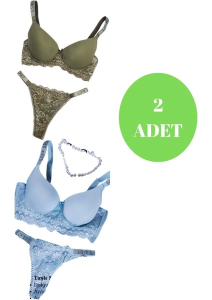 Murays Kadın 2 Li Taşlı Sütyen Takım