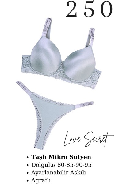Murays Kadın 3lü Taşlı Mikro Sütyen Takım fiyatları