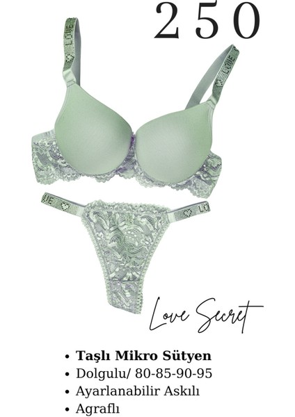 Murays Kadın 3lü Taşlı Mikro Sütyen Takım fırsatları