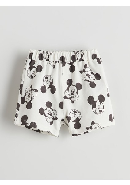 Yeni Sezon Mickey Mouse Baskili Erkek Bebek Sort 2'li - S5J804Z1