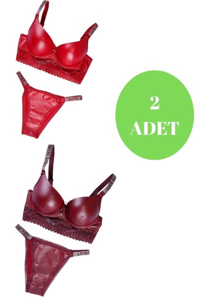 Murayskadın 2 Li Taşlı Deri Sütyen Takım