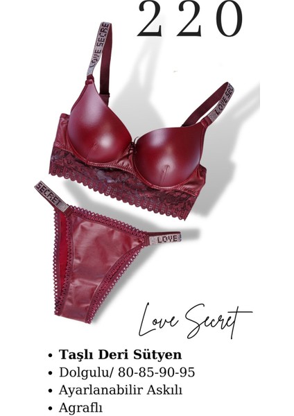 Murayskadın 2 Li Taşlı Deri Sütyen Takım modelleri