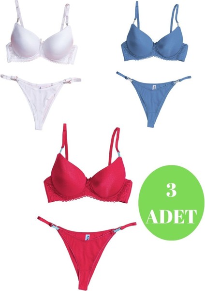 Murays Kadın 3 Lü Damla Taş Mikro Sütyen Takım