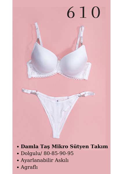 Murays Kadın 3 Lü Damla Taş Mikro Sütyen Takım fiyatları