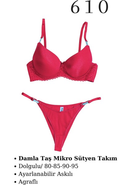 Murays Kadın 3 Lü Damla Taş Mikro Sütyen Takım modelleri