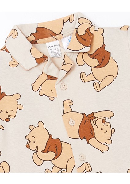 Yeni Sezon Winnie The Pooh Baskili Erkek Bebek Sortlu Pijama Takimi - S5EU21Z1