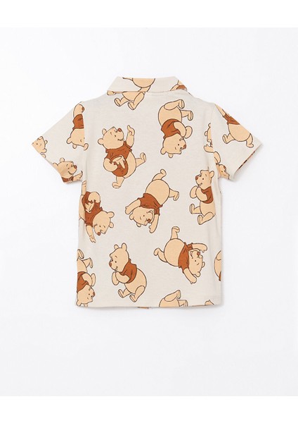 Yeni Sezon Winnie The Pooh Baskili Erkek Bebek Sortlu Pijama Takimi - S5EU21Z1