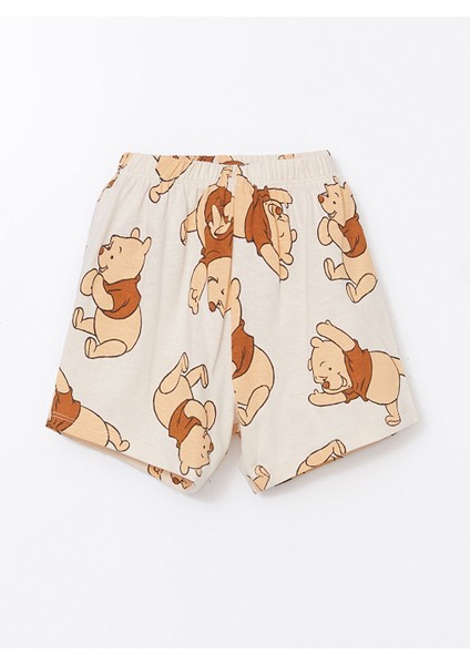 Yeni Sezon Winnie The Pooh Baskili Erkek Bebek Sortlu Pijama Takimi - S5EU21Z1