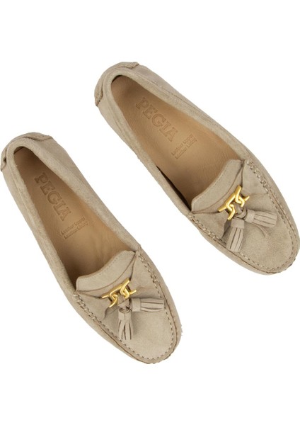 Hakiki Süet Kadın Loafer Ayakkabı 700908