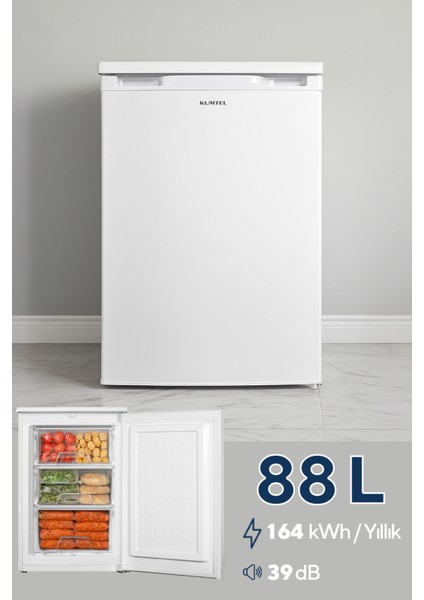 3 Çekmeceli Dikey Derin Dondurucu 88L HFR-100