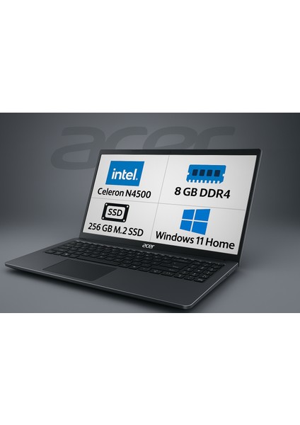 ASPIRE LITE AL15-31P-C22X INTEL CELERON N4500 8GB 256GB 15.6" FHD W11 HOME DIZUSTU BILGISAYAR NX.KZ7EY.002