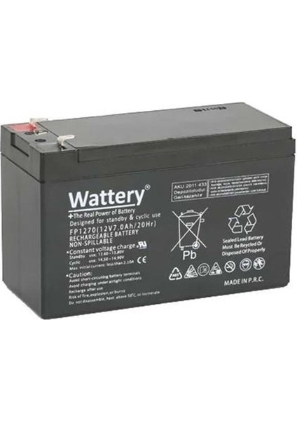 12V 7AMPER MYA-127 Kuru Tip Akü