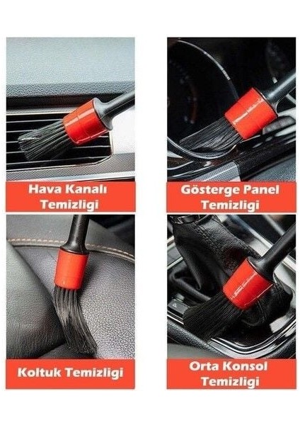 Mulvxurg URG02 -235 Araba Temizlik Detay Fırçası 5li Set (Mulvix)