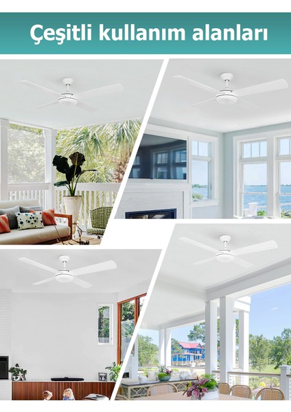 Dlc Levante LED Tavan Vantilatörü Beyaz 122 cm