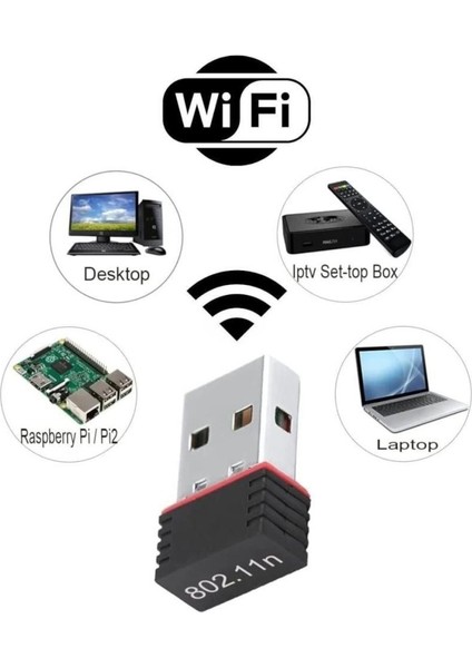 USB Wifi Adaptörü Kablosuz Wifi Internet Alıcı Ağ Kartı Masaüstü Bilgisayar Pc 300 Mbps 802.11N RTL8188FTV Wifi Dongle Kablosuz Internet Alıcı