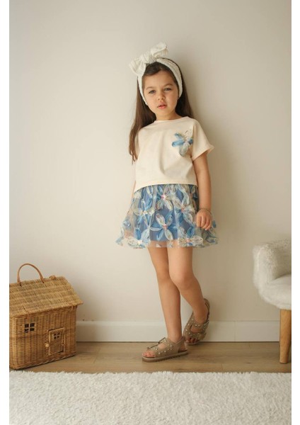 Pul Işleme Detaylı Etekli Kombin