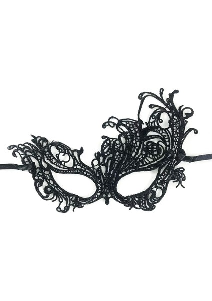Siyah Dantel Işlemeli Parti Maskesi fiyatları