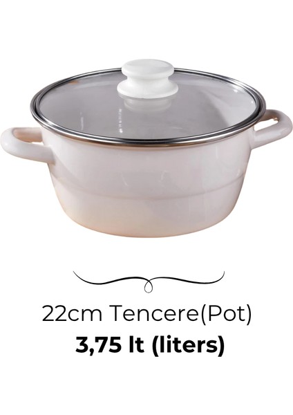 Emaye Cam Kapaklı Beyaz Kızartma Tenceresi 22cm fırsatları