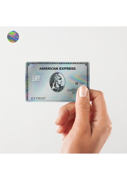 American Express Silver V2 Kart Kaplama Sticker Kart Etiketi (Hologramlı)
