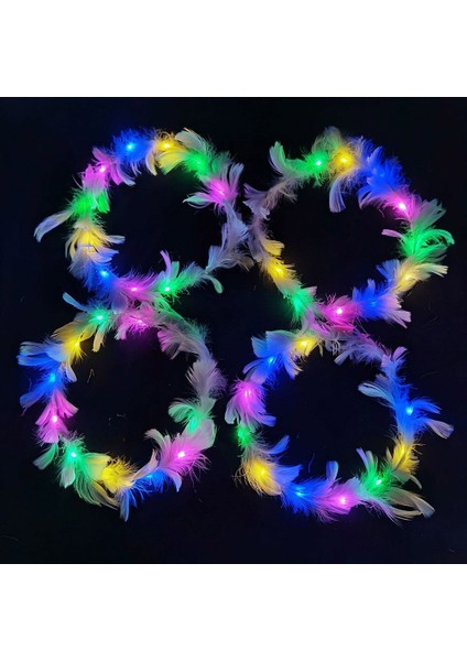 LED Işıklı Rgb 3 Fonksiyonlu Otrişli Parti Tacı Renkli fırsatları