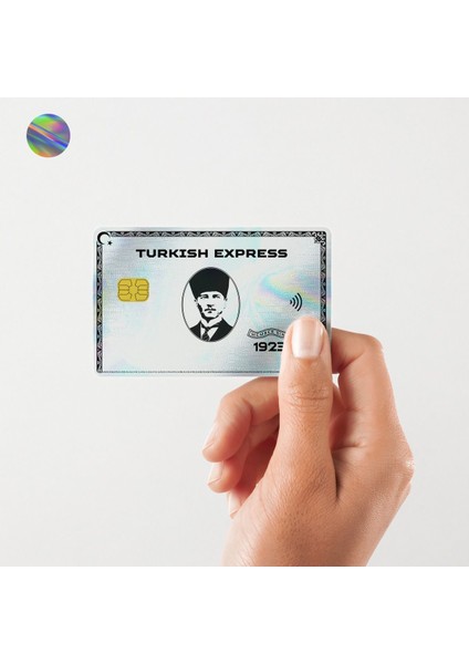 Turkısh Express Kart Kaplama Hologramlı Sticker Kart Etiketi (Yüksek Kaliteli Baskı)