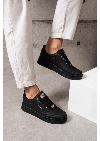 907 Siyah Renk Bağcıklı Siyah Taban Rahat Günlük Erkek Spor Ayakkabı Lescarmine fiyatları