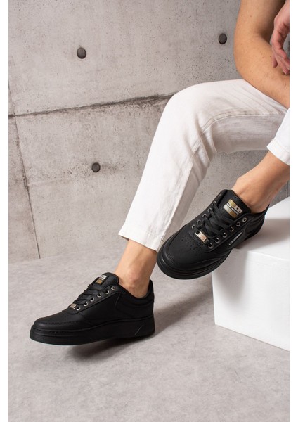 907 Siyah Renk Bağcıklı Siyah Taban Rahat Günlük Erkek Spor Ayakkabı Lescarmine fırsatları