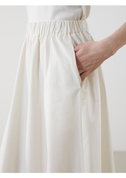 Yeni Sezon Beli Lastikli Poplin Klos Etek - S5MF60Z8