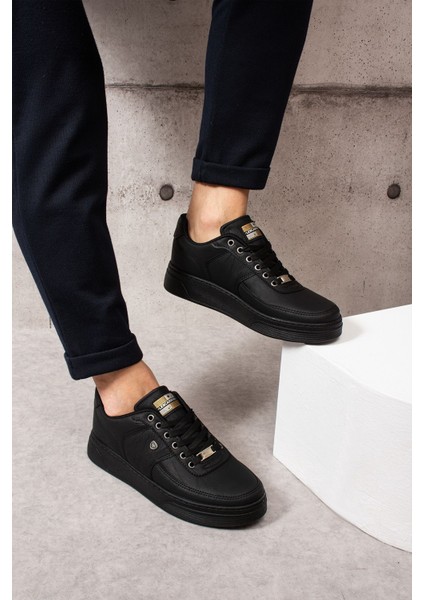 909 Siyah Renk Bağcıklı Siyah Taban Rahat Erkek Spor Ayakkabı Lescarmine fiyatları