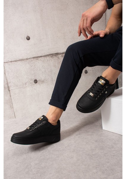 909 Siyah Renk Bağcıklı Siyah Taban Rahat Erkek Spor Ayakkabı Lescarmine fırsatları